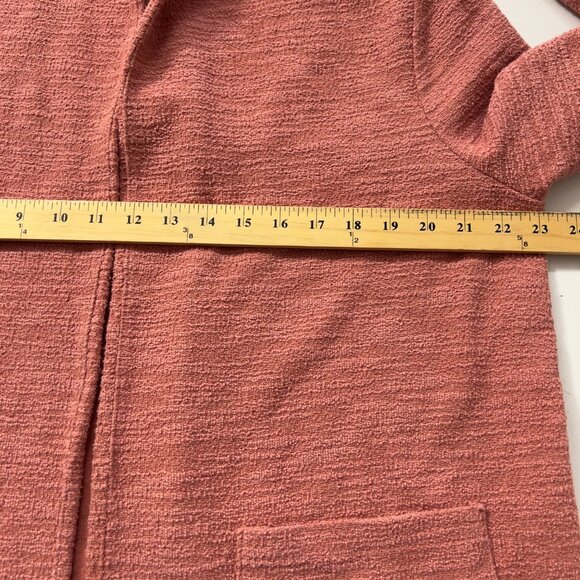 BB Dakota Women’s Open Front Blazer Cardigan Jacket Pink Textured Knit Pockets - Picture 9 of 10